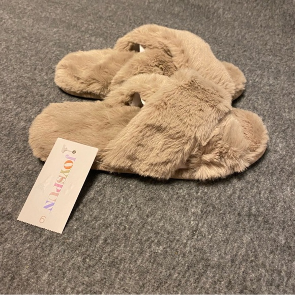 Joyspun Slipper X Band Mocha Women’s Size 6 Slip On/Off Memory‎ Foam New